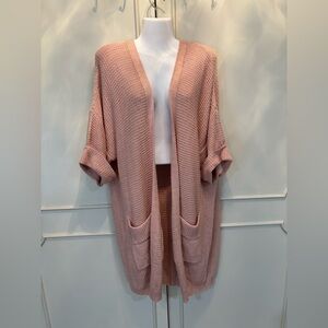 Mazik Blush Pink Open-Front Cardigan